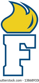Vector letter F torch logo icon