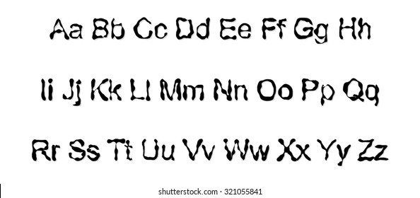 Vector letter font. Collection of alphabet symbols.
