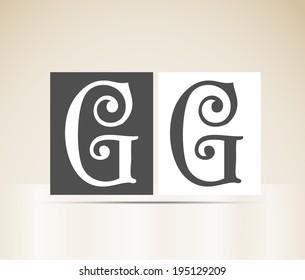 Vector letter G art deco alphabet retro sign vintage design