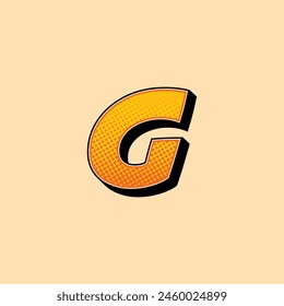 Vector letra G dibujo animado cómic logo diseño Plantilla inspiración, Ilustración vectorial.