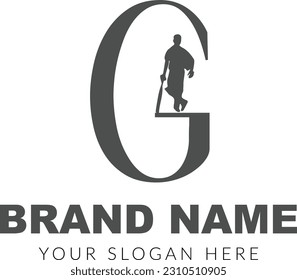 Vector letter G cricket logo concept with BATSMAN cricket sports logotype symbol
