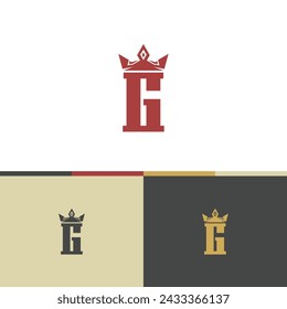 Vector letter G crown logo design template inspiration, vector illustration.