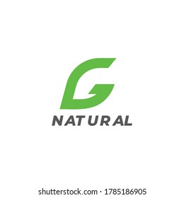 vector of letter g geometric leaf natural symbol logo