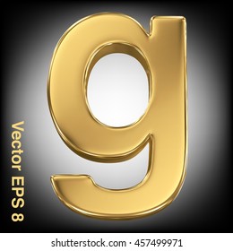 Vector letter g from gold solid alphabet. Eps 8 using mesh.