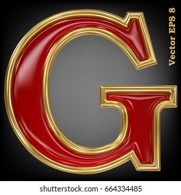 Vector letter G from gold solid alphabet. Eps 8 using mesh