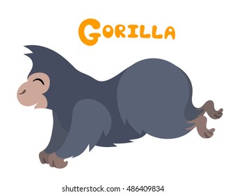 Vector letter G Gorilla for children alphabet illustration