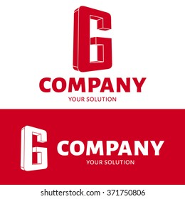 Vector letter G logo. Brand logo G for the company in the form of 3D letters. Red style.