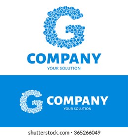 Vector letter G logo. The logo is the letter G consists of cubes. Blue style