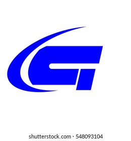 Vector letter G logo icon blue color design template