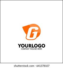 Vector letter G logo icon orange color design template