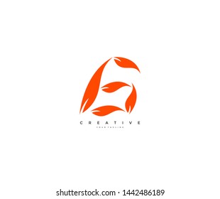 vector letter G logo orange color minimalism style
