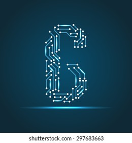 Vector letter G logo (sign, symbol, icon, design element). Technology design