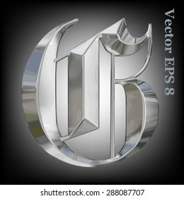 Vector letter G from metal gothic alphabet. Uppercase metal font collection. EPS 8
