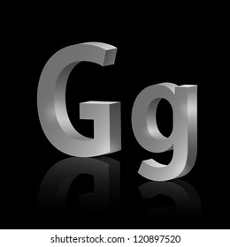 Vector letter G of metallic design alphabet