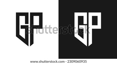 Vector Letter G P Hexagonal Minimal and Trendy Professional Logo Design On Black And White Background Stock fotó © 