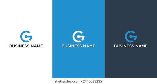 Vector letter g and q circle shape minimal monogram logo