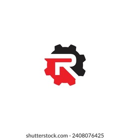 Vector letter gear R logo design vector illustration