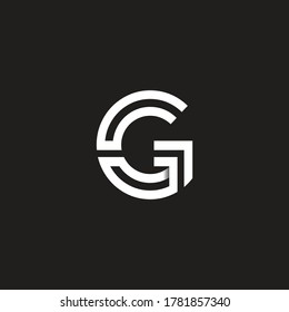 Vector Letter GG uppercase minimalist art monogram. Creative Maze vector linear for Title, Header, Lettering, Logo. Labyrinth Line art style on black background. Modern Design.