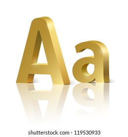 Vector letter A of golden design alphabet