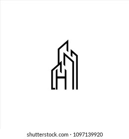 Vector Letter H buildings concept logo design template illustration eps 10