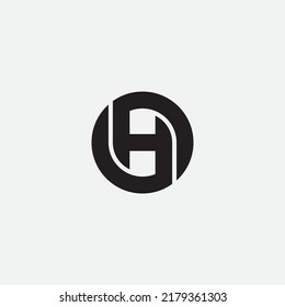 Vector letter H circle monogram logo template.