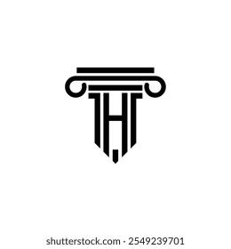 Vector letter H Column logo design template inspiration, vector illustration.