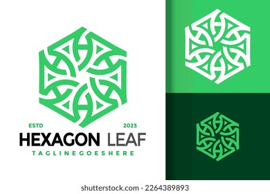Vector Letter H Hexagon Nature Green Leaf Initials Logo