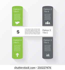Vector letter H infographic. Template for diagram, graph, presentation and chart. Business concept with options, parts, steps or processes. Abstract background.