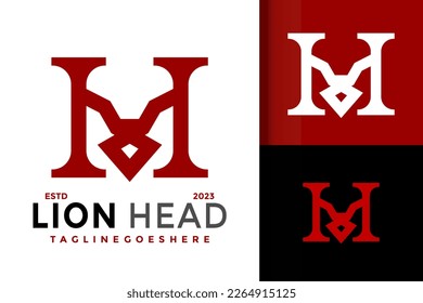 Letra vectorial H Cabeza de león Logo exclusivo moderno