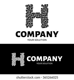 Vector letter H logo. The logo is the letter H consists of cubes.