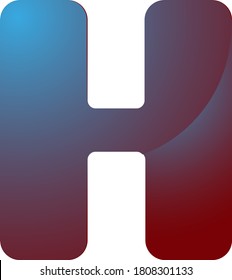 Vector letter H on isolated background