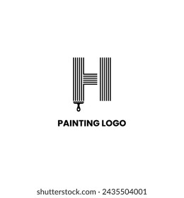 Vector letter H painting logo design template inspiration, vector illustration.