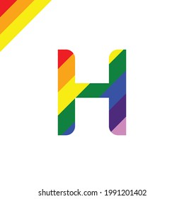 Vector letter H with rainbow color