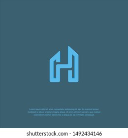 vector in the letter "H", shaped slightly abstract and modern