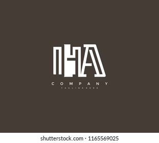 Vector Letter HA Combine Linked Modern Monogram Logo