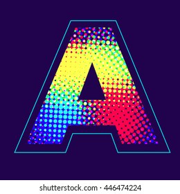 Vector letter A with halftone effect