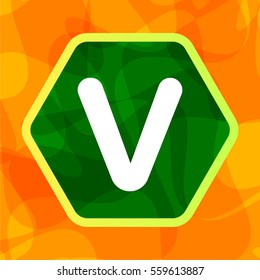Vector letter in hexagon on abstract background
