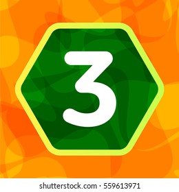Vector letter in hexagon on abstract background