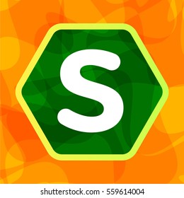 Vector letter in hexagon on abstract background