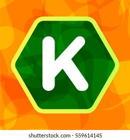 Vector letter in hexagon on abstract background