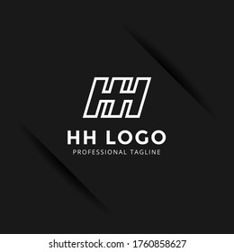 Vector Letter HH logo templates isolated on black background. Modern Linked Design. 