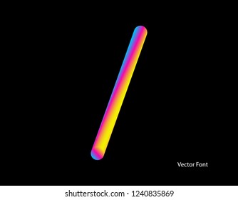 Vector letter I. Abstract Letter Blend Line. Logo symbol. Rainbow Color