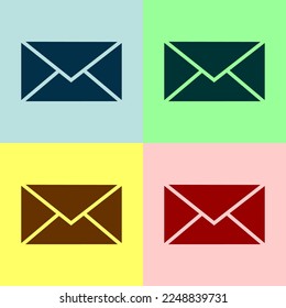 Vector of Letter Icon with four color variations. Suitable for design materials, illustrations, application icons or market place websites