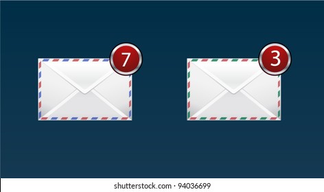 Vector letter icon with receive messages