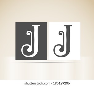 Vector letter J art deco alphabet retro sign vintage design