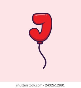 Vector letter J balloon logo design template inspiration, vector illustration.