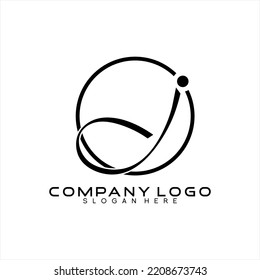 Vector letter J design logo with circle.