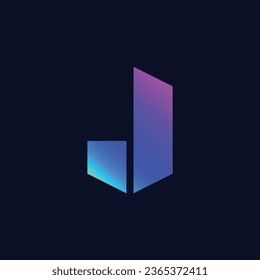 diseño de logotipo de gradiente j de letra vectorial