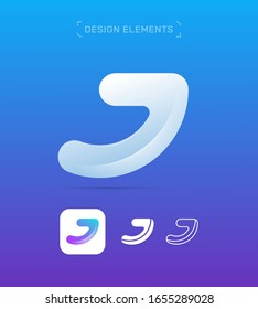 Vector letter J logo design template