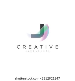 Vector letter J modern gradient colorful logo template